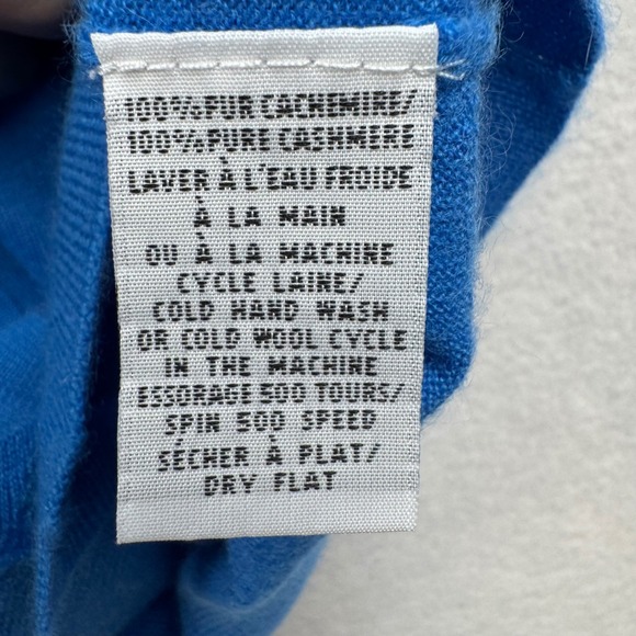 Eric Bompard Cashmere Cardigan Sweater Medium Blue V-Neck Long Sleeve Pockets - Picture 10 of 13